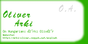 oliver arki business card
